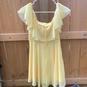Yellow off the shoulder dress